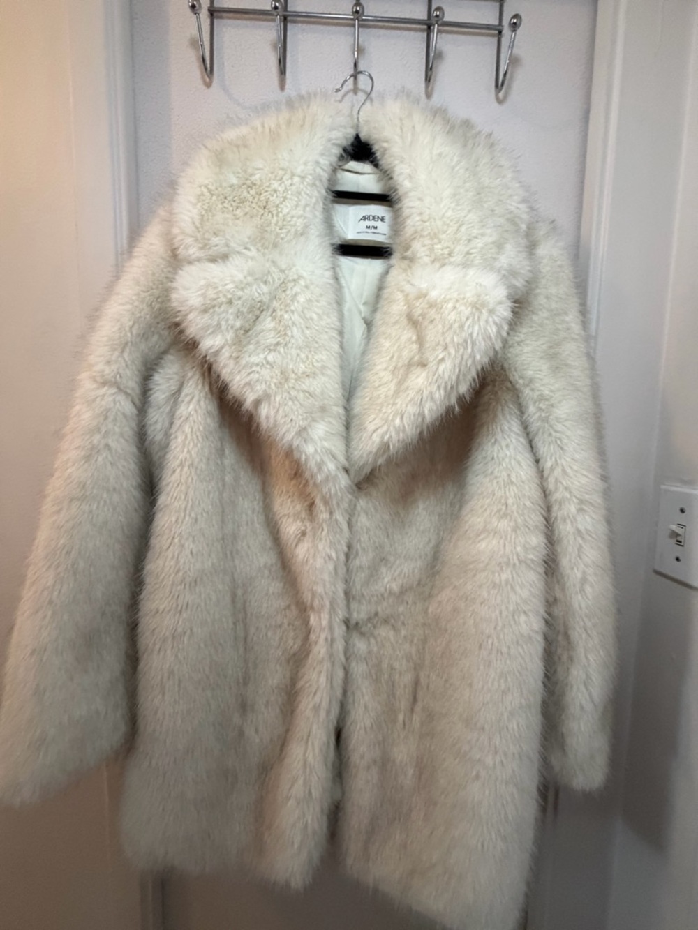 Ardene Cream Faux Fur Teddy Jacket - Plush Women's Coat